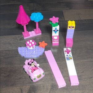 Lego Duplo Pink and Purple Minnie Blocks with Toy Car